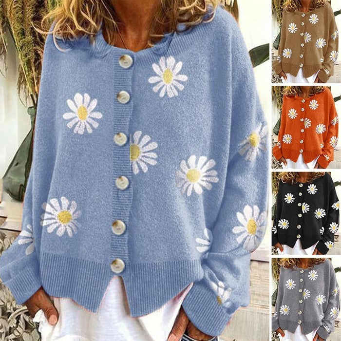 Angel™ - Cute Cardigan With Daisies