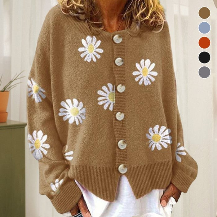Angel™ - Cute Cardigan With Daisies
