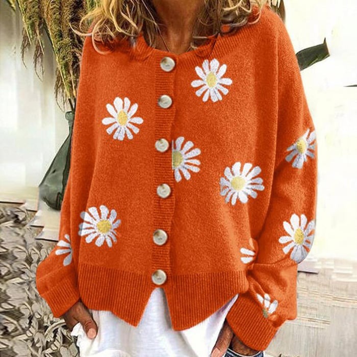 Angel™ - Cute Cardigan With Daisies