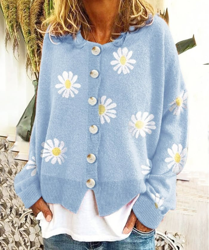 Angel™ - Cute Cardigan With Daisies