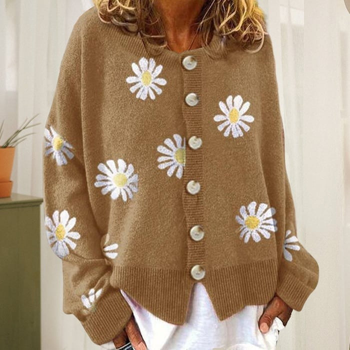 Angel™ - Cute Cardigan With Daisies